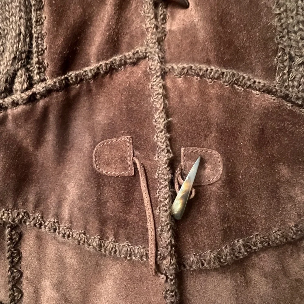 Y2K Festival Ready Brown Suede Sweater Hooded Women's Coat‎